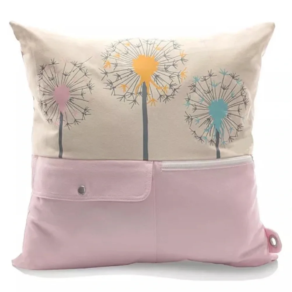 NWT Mimish Naturalist Square Storage Throw Pillow “Wishes and Cotton Candy”
